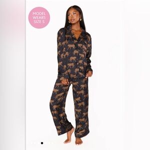 Classic PJ Set in Black Catwalk Silky